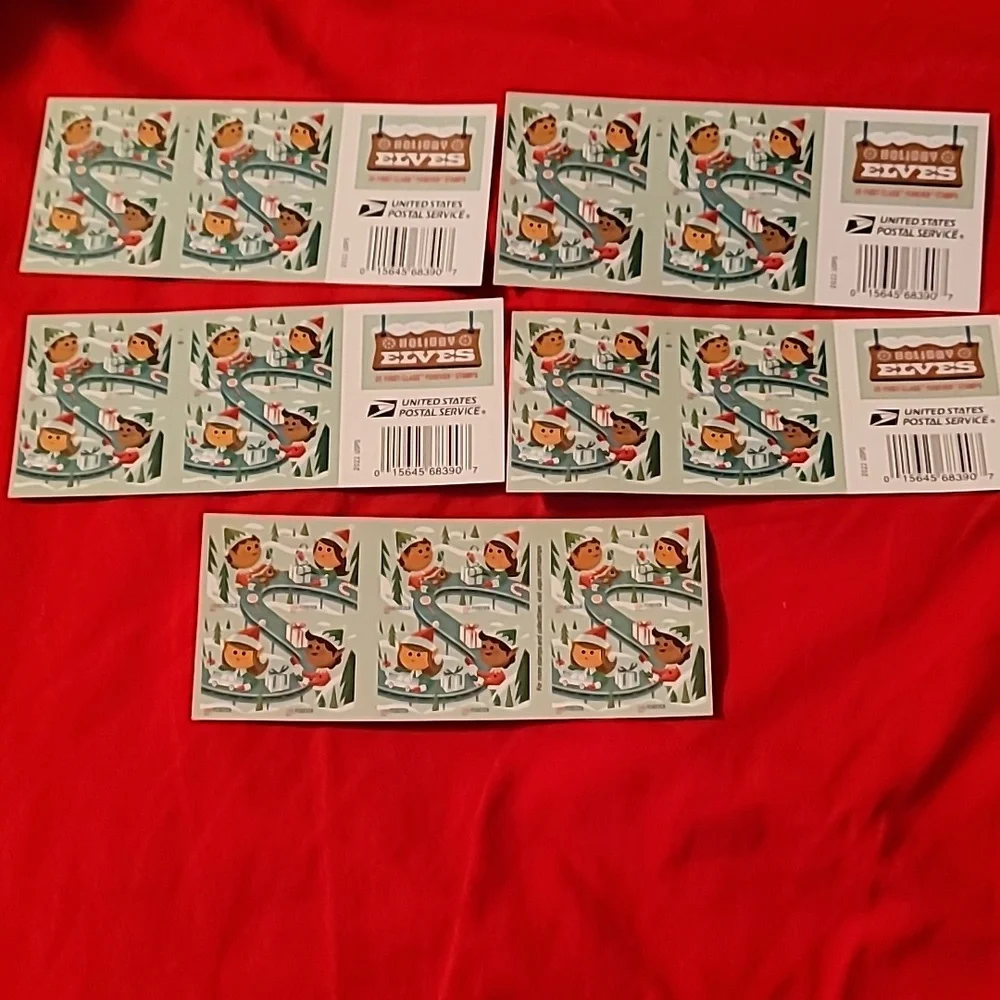 100 Holiday Elves 2022 Forever Postage Stamps USPS Christmas Wedding Invitations